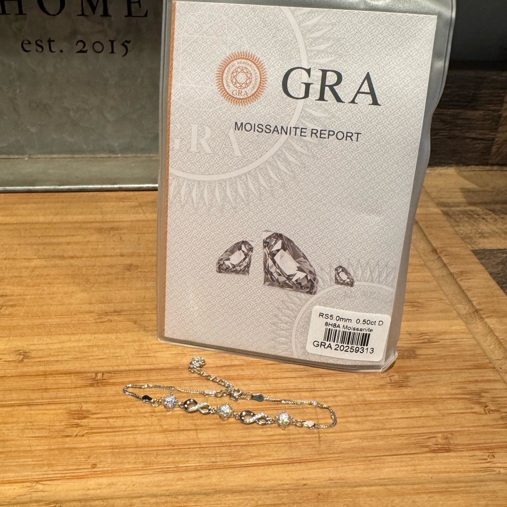 #84 1.7 ctw Moissanite infinity bracelet
